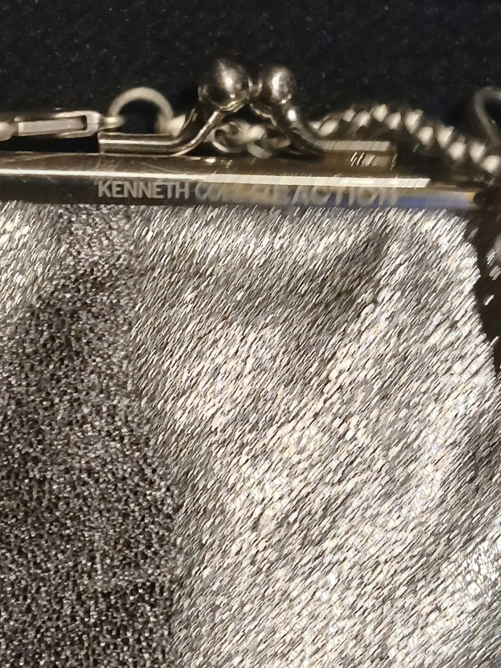 Kenneth Cole Silver Metallic Frame Clutch